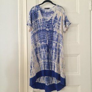 Gypsy 05 Silk Tie Dye High Low Drawstring Waist Summer Dress Size Small